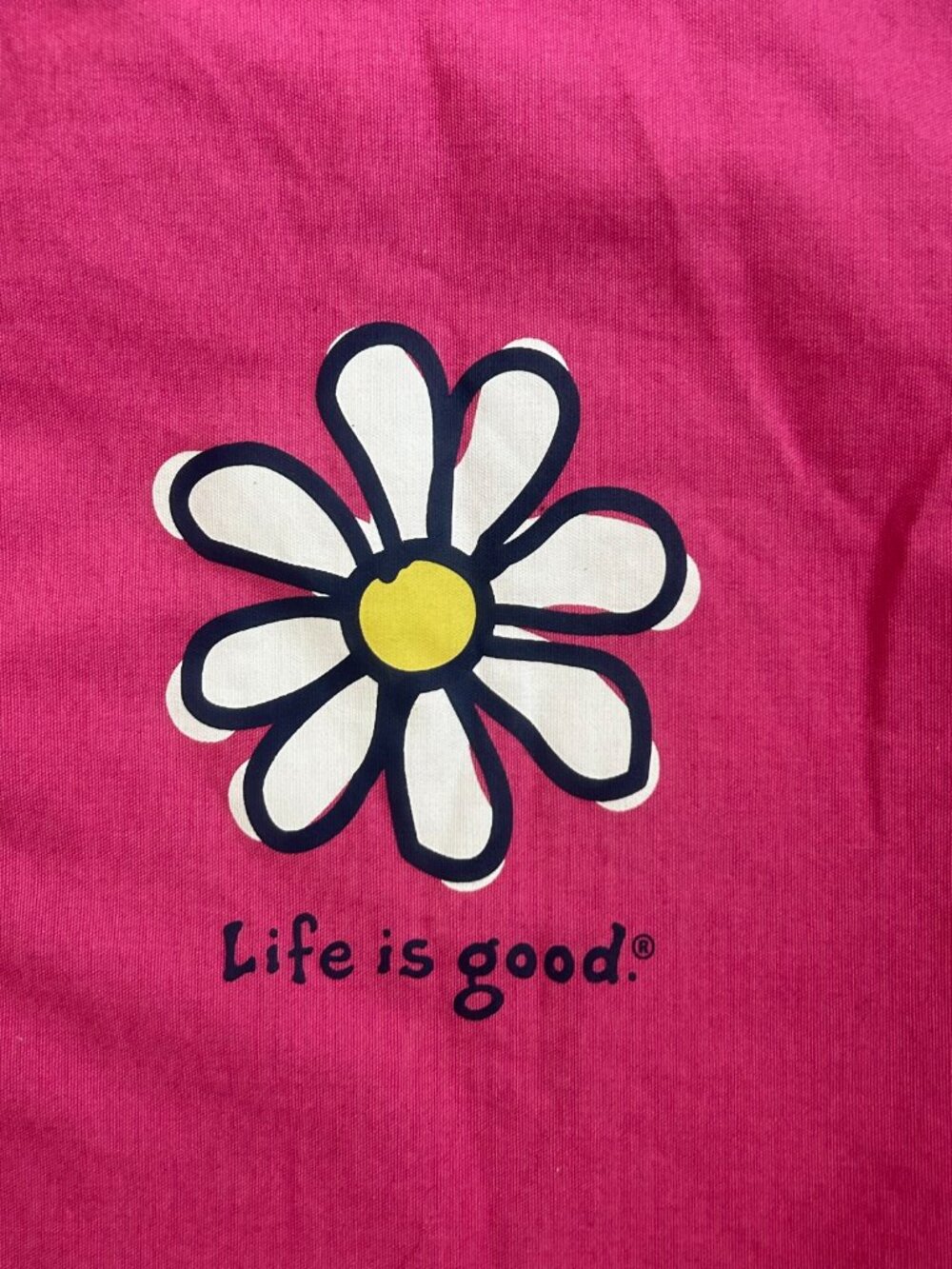 NWOT Life is Good Canvas Drawstring Backpack Daisy Logo Camp Overnight School Ne - Picture 9 of 11